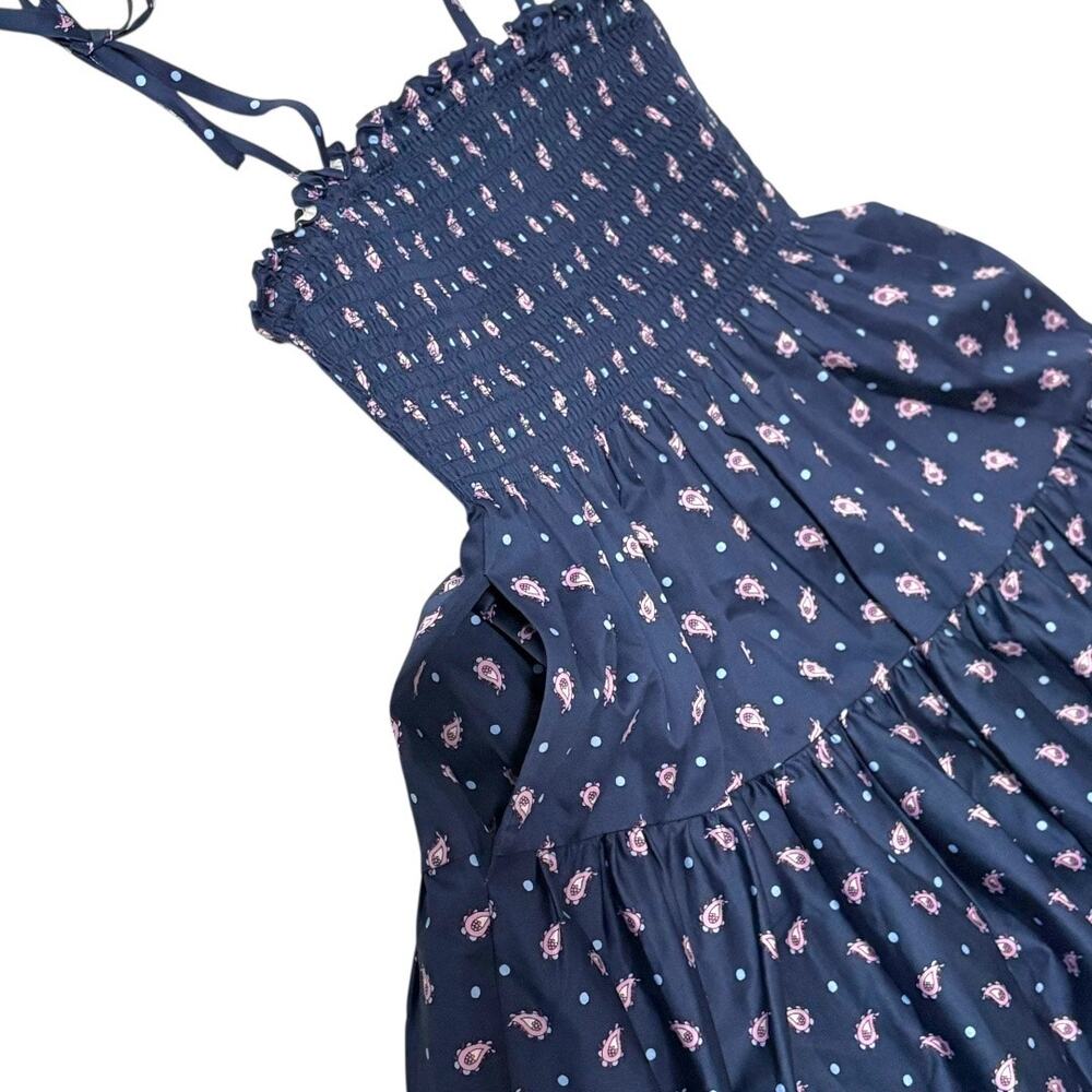 NWT Kate Spade Dress - S/XS - Navy Blue Print w/ Pockets & Optional Straps - Picture 9 of 12
